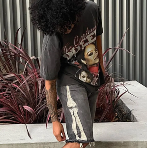 Camiseta de Algodón Lavado para Hombre, Estilo Oversize, Urbana, Lisa, de Verano, Manga Corta, Estilo Vintage, Cómoda, Tejido de 300 Gramos - Product Image 4