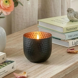 Tea Light Candle Holder Votive <b>Copper</b> Bowl <b>Table</b> Centrepiece Decorated with a Burnished <b>Copper</b> Finish Home and Hotel Interior - Product Image 5