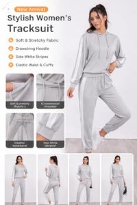 Ensemble de survêtement 2 pièces pour femme, sweat à capuche et pantalon de jogging, tissu doux et respirant, sweat à capuche avec cordon de serrage réglable - Product Image 2