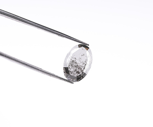 Diamante Ovalado Negro Sal y Pimienta de 3.0 Ct, Corte en Rodaja, Tamaño Personalizado, Diamante Sal y Pimienta de Laboratorio, Forma Ovalada, Precio al por Mayor - Product Image 2
