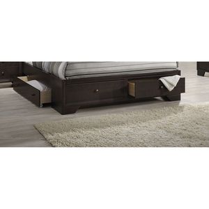 Letto matrimoniale moderno con cassetti contenitore, 1 pezzo (solo letto), include testiera e pediera per lo stoccaggio in camera da letto - Product Image 4