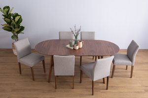 Modern Nordic Style Dining Chair <b>Backrest</b> Malaysian Oak Natural Finish Beige Jersey Fabric Seat Home Office Restaurant Furniture - Product Image 6