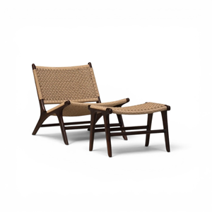 Sofás de Lujo Premium de Madera de Teca Sólida para Sala de Estar, Sillón de Respaldo Alto, Otomana, Conjunto de Sillas Tejidas a Mano con Cuerda, para Patio - Product Image 5
