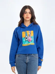 เสื้อสเวตเชิ้ตมีฮู้ดสีน้ำเงินพิมพ์ลายการ์ตูน แขนปกติ ผ้าเฟรนช์เทอร์รี่ ใส่ได้ทั้งชายและหญิง สไตล์ลำลอง สำหรับฤดูใบไม้ร่วง - Product Image 4