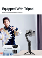 TOKQI-M02 Nouveau stabilisateur à trois axes M02 Tête de caméra intelligente Modes de suivi multiples Suivi du visage