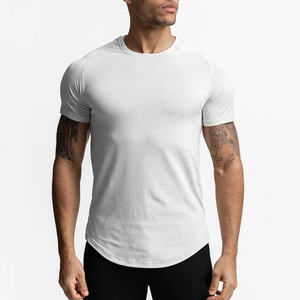 Short Sleeve Spandex/<b>Polyester</b> Sporty Gym Wear <b>Tshirt</b> Men Custom Logo Breathable Quick Dry Anti-Wrinkle Sports Workout Fitness - Product Image 4