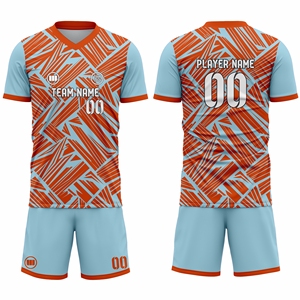 New Custom Logo <b>Soccer</b> Uniform Jersey Shorts Set Team Numbers Letters Breathable Quick Dry Summer Teamwear Wholesale Supplier - Product Image 1