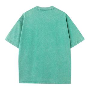 T-shirt Homme Oversize 100% Coton Manches Courtes Col Rond Décontracté Grande Taille Couleur Unie Maille Jersey Lavage Acide Anti-Boulochage Avant - Product Image 6