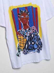 เสื้อยืดผู้หญิงคุณภาพพรีเมียมใหม่ขายส่ง สำหรับฤดูร้อน สไตล์ลำลอง ตกแต่งด้วยกระดุม ด้วยวิธีการพิมพ์ดิจิทัล - Product Image 5