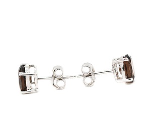 Joyería de Piedras Preciosas Naturales Románticas al por Mayor, Plata de Ley Chapada en Rodio, Cuarzo Ahumado con Corte Ovalado, para Niños, Bodas y Aniversarios - Product Image 5