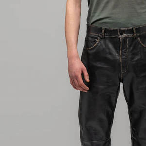 Precios al por Mayor, Pantalones de Lona Rectos para Hombre, 100% Piel de Oveja Genuina de Alta Calidad, Cierre de Botón, Impermeables y Transpirables - Product Image 6