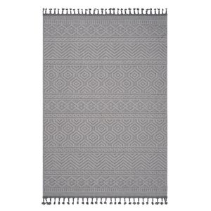Collezione LOOM and LUXE Tappeto per interni/esterni 5X7 Design geometrico bianco - Product Image 2