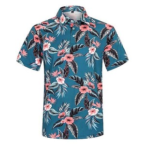 T-shirts de sublimation haut de gamme pour hommes – Prix de gros, logo personnalisé, polo d'été streetwear avec boutons courts - Product Image 1