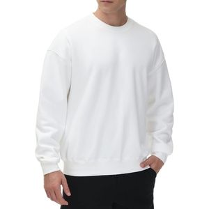 เสื้อสเวตเชิ้ตผ้าเฟรนช์เทอร์รี่สีน้ำตาลช็อกโกแลตคุณภาพสูง ทรงหลวมไหล่ตก ปลายแขนเสื้อแบบริบ เหมาะสำหรับใส่ทุกวัน - Product Image 5