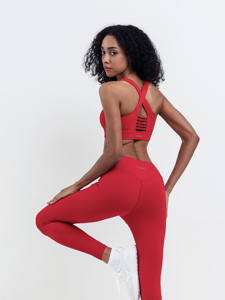 Sujetador deportivo de alta sujeción con espalda cruzada para mujer - Ajuste perfecto, color liso, transpirable, de secado rápido, nailon/elástico, tallas S-XL para yoga y deportes en casa - Product Image 4