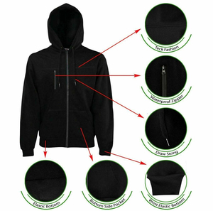 Ensemble de survêtement pour homme en molleton technique 100% coton, bleu printemps, avec sweat à capuche zippé intégral et pantalon de jogging, design OEM - Product Image 5