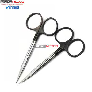 Tijeras Micro Iris de Doble Curvatura TC de Alta Calidad, Rectas y Curvas, de Acero Inoxidable, con Hojas Afiladas, Instrumento Quirúrgico de Precisión - Product Image 2