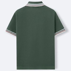 Polo pour homme 2025 |   Cardigan en tricot respirant pour l'été |   Haut décontracté à col ouvert de style européen - Product Image 3