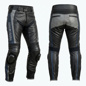 Pantalon de moto en cuir véritable sur mesure pour homme et femme, conçu pour la course sur circuit - Product Image 3