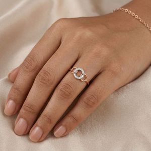 Anillo de diamantes naturales de alta calidad, 0.07ct, corte brillante redondo, claridad HI VS SI, oro rosa, joyería nupcial al por mayor - Product Image 1