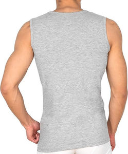 Men's Sleeveless <b>White</b> Knitted Breathable Polyester Cotton Tank <b>Top</b> Athletic Gym <b>Vest</b> Shapewear Underwear Muscle Fit - Product Image 5
