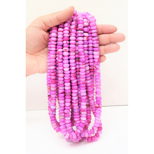 Hermosas cuentas de ópalo de color rosa oscuro con puntos morados, forma redonda y lisa, cuentas de ópalo rosa morado de 6-9 mm, ópalo de calidad AAA, joyería. - Product Image 3