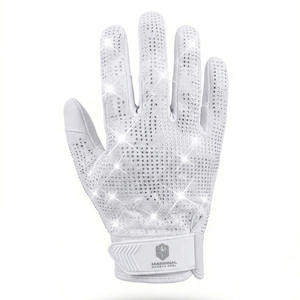 Gants de football américain personnalisés avec strass, vente en gros, qualité supérieure, paume adhésive, dos imprimé en silicone, antidérapants, respirants - Product Image 6