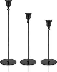 Wholesale Set of 3 <b>Silver</b> Metal Taper Candle Holders Slim Rod Flat Base <b>Candlestick</b> Stand Set Handmade Eco-Friendly Square - Product Image 3