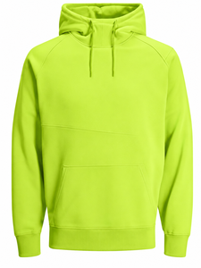 เสื้อฮู้ดดี้สีเขียวมะนาวสำหรับผู้ชาย ปี 2026 ทรงปกติ แขนเสื้อแบบแร็กแลน สีพื้น ผ้าฟลีซ สไตล์ลำลอง - Product Image 2