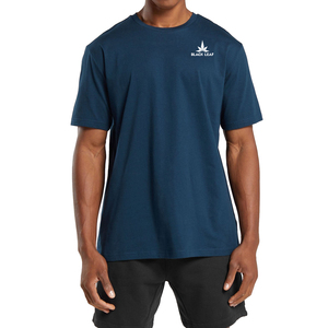 เสื้อยืดแขนสั้นผู้ชาย Black Leaf ทรงปกติ คอกลม ผ้าคอตตอนเจอร์ซีย์ สวมใส่สบาย พร้อมพิมพ์โลโก้ตามสั่ง - Product Image 1