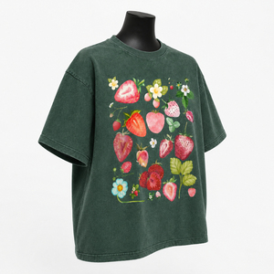 Camiseta Verde Extra Grande Personalizada para Mujer, con Estampado de Frutas, Manga Corta, Informal, de Algodón, Precio Económico al por Mayor, Transpirable - Product Image 5