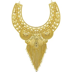 Bijoux de mode en gros, ensemble de colliers lourds de style traditionnel de Dubaï, ensemble de bijoux de mariée en or rempli 14K 18K 24K à motif floral - Product Image 3