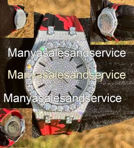 Reloj de Lujo Blingdiam con Incrustaciones de Moissanita VVS de Alta Calidad, Pasa el Test de Diamantes, Acero Inoxidable, Brillo Verde para Hombre - Product Image 2