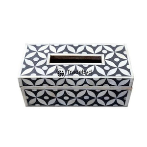 Boîte à mouchoirs et support décoratif de luxe faits à la main en os incrusté, écologiques et de designer, accessoire de maison Tradebyd - Product Image 6