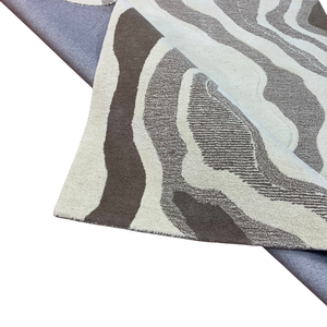 Alfombra Moderna de Lana Orgánica con Diseño de Ondas, Hecha a Mano, de Alta Densidad, con Pelo Cortado y Bucle, Abstracta - Product Image 5