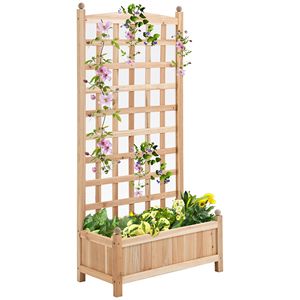 Fioriera Rialzata con Traliccio da Giardino 23.5x11.5x49.25 per Piante da Esterno e Interno, Recinzione Naturale e Cancelli - Product Image 1