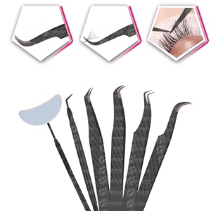 Pince à cils semi-courbée testée à la main, anti-magnétique, facile à utiliser pour ramasser les cils fins, parfaite pour les débutants et les artistes en pose de cils - Product Image 3