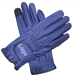 Gants d'équitation unisexes en PU bleus à doigts complets, à fermeture facile, compatibles écran tactile, pour l'extérieur, été, livraison rapide - Product Image 1