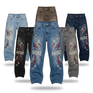 Pantalones Vaqueros de Mezclilla Deslavada de 13 Oz para Hombre, Estilo Vintage, de Tela Gruesa, para Streetwear, Proveedor Mayorista OEM ODM Personalizado - Product Image 1