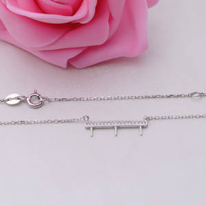 Chaîne de pendentif en argent S925 pour femme, collier claviculaire de 7 à 8 pouces, pendentif ECG, plateau à perles 286, accessoires de bijoux de corps DIY tendance - Product Image 3