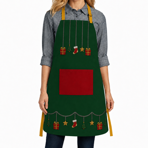 New Collection Christmas <b>Apron</b> Beautiful Printed Design Cotton <b>Kitchen</b> <b>Apron</b> With Pocket At Affordable Price. - Product Image 1