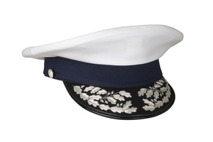 Maritime ceremonial untrimmed cap, Silver Embroidered peaked cap, anchor badge cap, premium uniform cap - Product Image 6