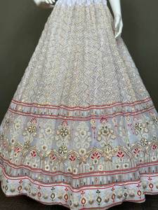 Vestido de otoño elegante con encaje de diamantes y pedrería, largo hasta el suelo, para oficina, con bordado de lentejuelas, de crepé, corte en A, 54354 - Product Image 3