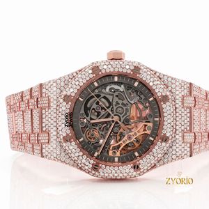 Montre de luxe unisexe en acier inoxydable, quartz ETA, squelette, moissanite VVS, style hip-hop - Product Image 3