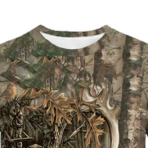 Ropa de Caza para Hombre, Camiseta de Caza de Algodón con Camuflaje, Camiseta Deportiva de Manga Corta 100% Poliéster con Camuflaje - Product Image 4