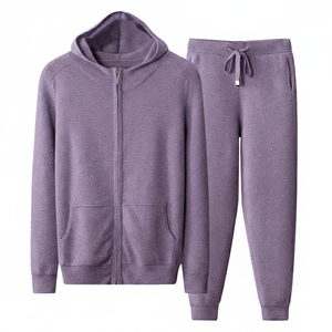 Ensemble de survêtement en velours pour homme, 2 pièces, avec veste zippée unique – Le meilleur pour la fabrication - Product Image 2