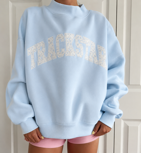 Sudadera Personalizada para Mujer, Color Gris Jaspeado, Cuello Alto, Talla Grande, Felpa Gruesa, Apliques Bordados Trackstar, DDP OEM - Product Image 4