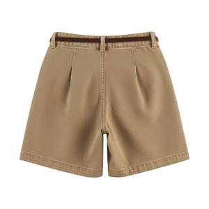Women Casual Pleated Denim Shorts Comfortable Summer Fashion Apparel Women Casual Pleated Denim Shorts Comfortable Summer - Product Image 2
