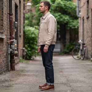 Blouson Bomber Vintage Detroit J97 Workwear Style Américain Coupe Ample en Denim Col Rabattu Veste Décontractée Automne - Product Image 6