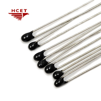 NTC termistor MF52A 100K Ohm B3950 ± 1% Sensor suhu Resin epoksi 104F 104J akurasi tinggi koefisien suhu negatif